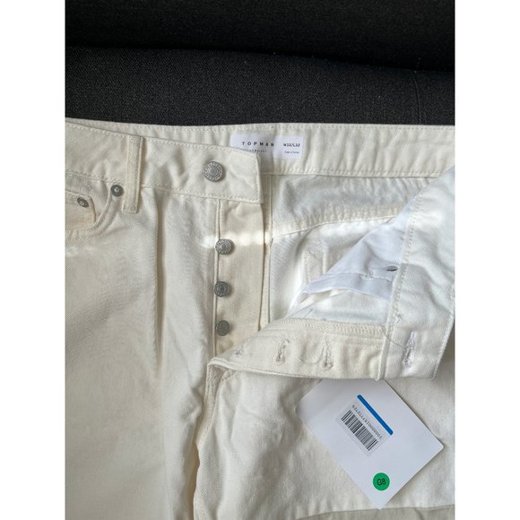 Brand New * Topman Patchwork Ivory Jeans 31x32 - Picture 4 of 5